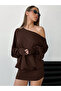 Women's Off-The-Shoulder Boat Neck Asymmetrical Neckline Long Sleeve Tight Mini Chic Dress - 4