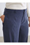 Lcw Vision Navy Blue Modal Mixed Women's Pleated Pants - 5