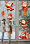 Christmas Sticker Set – Cute Santa Claus, Snowman, Reindeer and Snowflake Window Decoration - 5