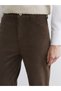 Lcwaikiki Classic Brown Slim Fit Velvet Women's Trousers - 3