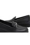 715 Leather Buckle Detailed Leather Women's Loafer Shoes - Black - 2