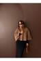 Women's Brown Cape Model Stylish Poncho with Collar Brooch - 3