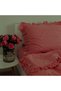 Makiteks 100% Cotton Ruffled Fuchsia 200X220+2*(50X70) Double Duvet Cover and Pillowcase Set - 3