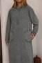 Women's Gray Hooded Pocketed Distressed Detailed Cotton Long Sleeve Knitwear Long Dress - 7