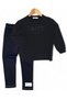 Girl's Happy Embroidered 7-8-9-10 Year Old Denim-Look Leggings 2-Piece Seasonal Top and Bottom Set - 2
