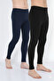 |   Super 2-Pack Navy Blue and Black Thermal Winter Men's Tights - 4