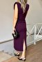 V-Neck Padded and Drape Detail Sleeveless Dress 4S794 - 6