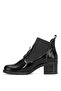 D25Kb-1805 Women's Genuine Patent Leather Heeled Boots Black - 3