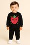 Strawberry Printed Long Sleeve Crew Neck Kids Tracksuit Set Unisex 3 4 5 6 7 8 9 10 11 12 Years - 2