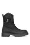 D25Kb-1945 Women's Genuine Nubuck Leather Heeled Boots Black