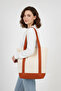 Canvas Tote Bag Brown Gusseted Shoulder Bag 320 Gr Front Pocket 100% Cotton 40X35X12 cm - 4
