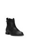 D25Kb-8380 Women's Genuine Nubuck Leather Heeled Boots Black - 2