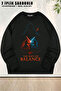 Unisex Loose Fit Star Wars (Dart Vader) Balance Printed Design Oversize Crew Neck Sweatshirt