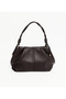 Soft Leather Women's Hand and Shoulder Bag with Thin Strap Design and Gold Detailing