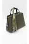 Large Size Women's Hand and Shoulder Bag with Scarf Detail and Long Crossbody Strap