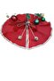 Christmas Tree Skirt, Pine Tree Foot Mat Cover, Red Color, Plush 70 cm