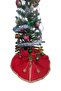 Christmas Tree Skirt, Pine Tree Foot Mat Cover, Red Color, Plush 70 cm - 3