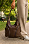 Soft Faux Leather Brown Women's Bag Suitable for Hand Shoulder and Back Use 34*39 cm - 3