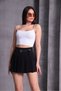 Women's Pleated Double Crepe Fabric Lined Belted Skirt - 3