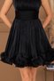 Chiffon Ruched Detail Strap Mini Dress - Black - 3