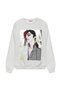 Printed and Appliqued Detailed Sweatshirt Gray