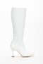 Women's Knee-High Pointed Toe Thin Heeled Zippered Boots - 3