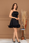 Chiffon Ruched Detail Strap Mini Dress - Black - 7