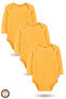 100% Cotton Long Sleeve Baby Bodysuit Snap Fastener Bodysuit Set of 3