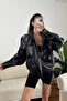 Women's Zr Trend Black Leather Jacket - 7