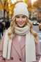 Women's Mohair Wool 2-Piece Scarf Beanie Set Thick Ribbed Knitwear Winter Set - 5