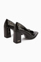 Bonny Women's Black Block Heel Shoes - 5
