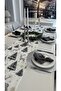 New Year Themed Gazelle Patterned White Gray Gold Christmas Runner (Napkin Not Included) - 5