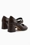 Nana Brown Buckle Heeled Women's Shoes - 5