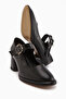 Nana Black Buckle Heeled Women's Shoes - 4