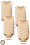 100% Organic Cotton 4-Piece Snap-On Sleeveless Baby Bodysuit