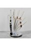 8-piece Knife Set Rose Gold Electroplated Handle Non-stick Stainless Steel Blade for Chef Cooking Me - 6