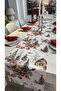 New Year Winter Themed Ecru Red Runner Christmas Runner 1 Piece (Not Including Napkin) - 4