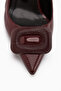 Hiam Burgundy Buckle Women's Heeled Shoes - 3