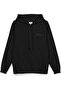 Who's Back Sırt Printed Hooded Yarı Oversized Sweatshirt Black Hoodie 1393 - 2