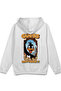 Who's Back Sırt Printed Hooded Yarı Oversized Sweatshirt White Hoodie 1393