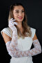Elbow Length Elegant Ruched Long Evening Dress Engagement Gloves Henna Wedding Nikah - 3