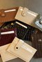 Cream Faux Leather 4 Compartment Women's Card Holder - 4