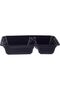 Disposable Microwavable, Food Storage Contaner, 2 Compartment Black Base Bento Meal Prep Con - 5