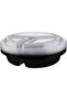 Disposable Black Base Microwavable, Bento Meal Prep Container 3-Compartment 48 ounce with Cl - 2