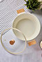 Cookwood Beige Induction Base Ceramic Deep Pot with Wooden Handle and Lid 24 cm - 2