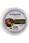 Disposable Red & Black Base Food Storage, Hot Use, Soup Bowls 550ml with Lids, 5 Pieces
