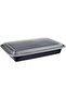 Disposable Microwaveable Rectangular Black Base, Meal Prep Container with Clear Lid. (5, Bla - 4