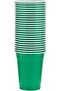 Green Plastic Cups, 12 oz, Durable Disposable Cold Drink Cups for Parties and Events