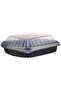 Disposable Black Base, Microwavable, Bento Meal Prep Container with Lid L- 24cm ,W-20cm,H 4. - 2