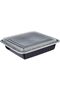 Disposable Microwaveable Rectangular Black Base, Meal Prep Container with Clear Lid. (5, Bla - 4